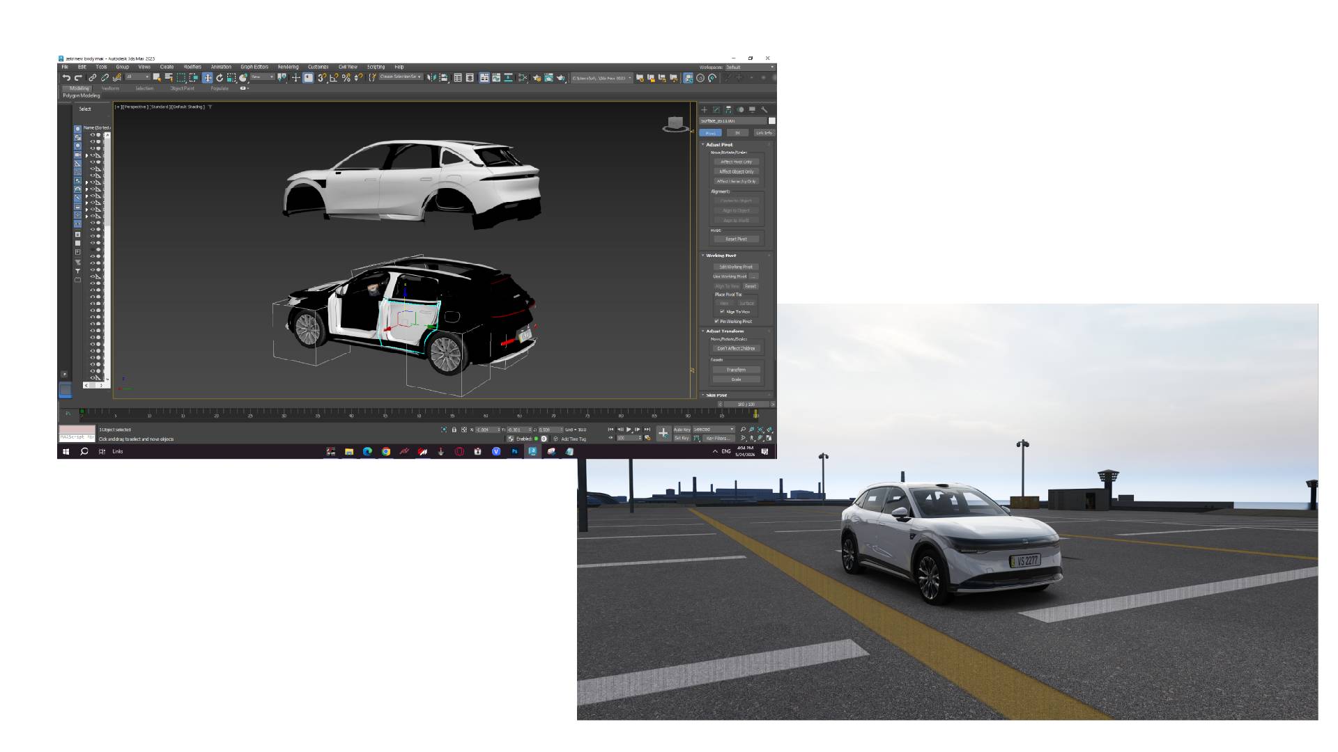 Custom car modelling for sim racing brand activations